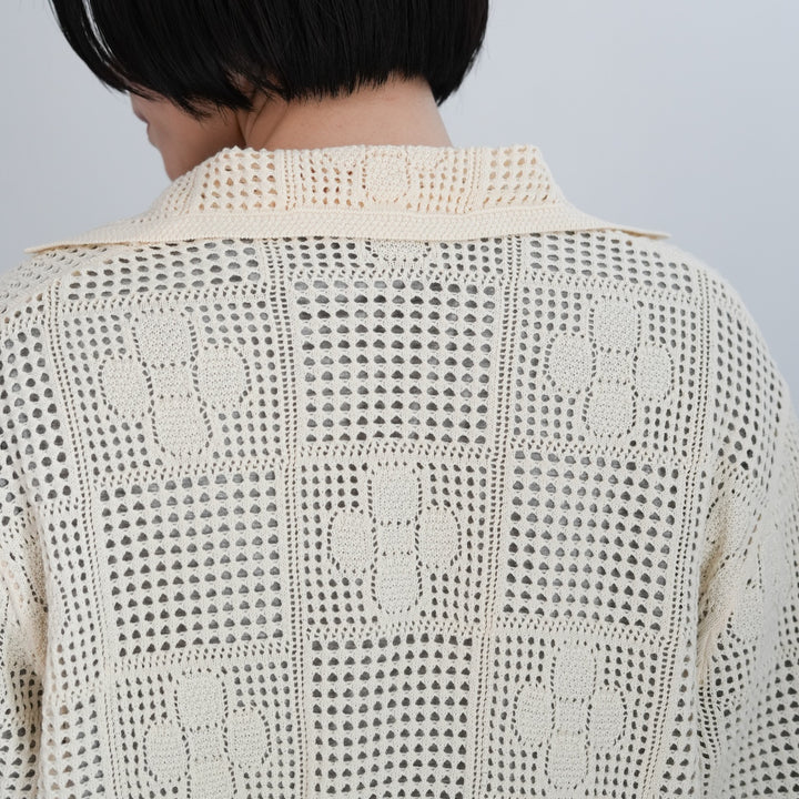 26SS】PHEENY Cotton Lace Stitch Cardigan 