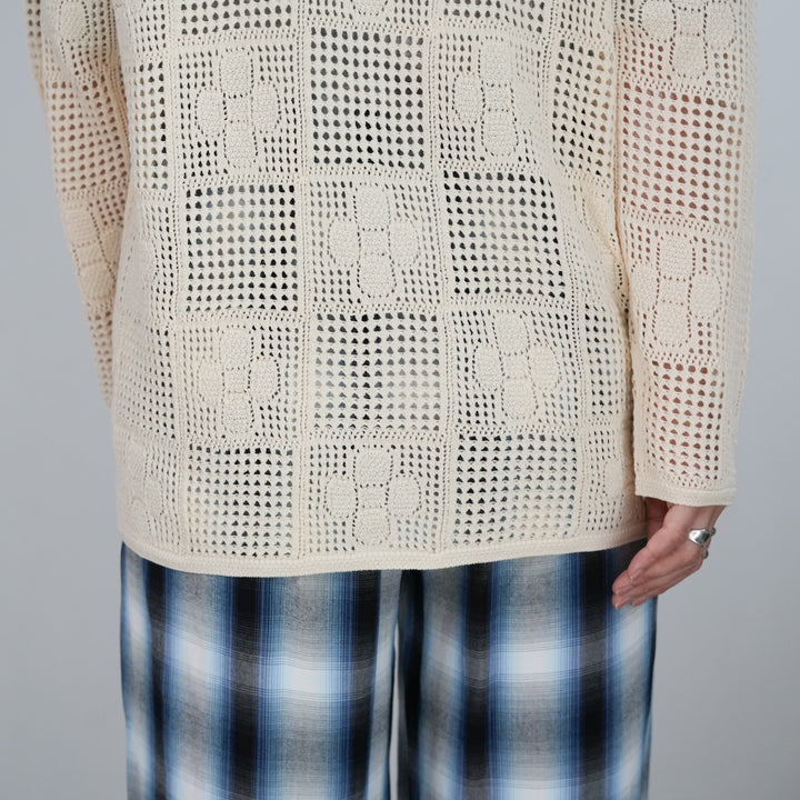 26SS】PHEENY Cotton Lace Stitch Cardigan 