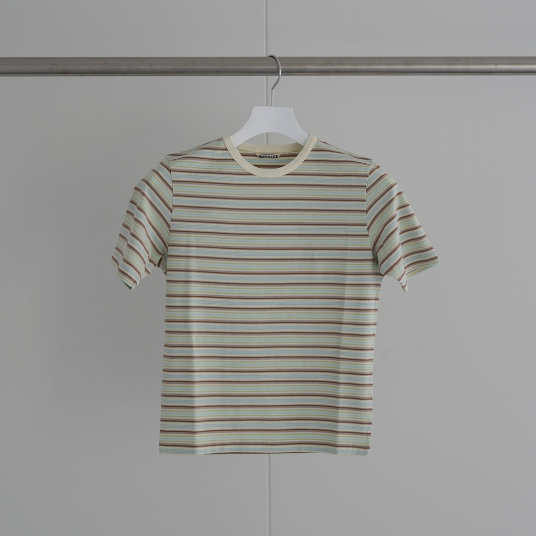 AURALEE GRADIENT STRIPE JERSEY TEE 