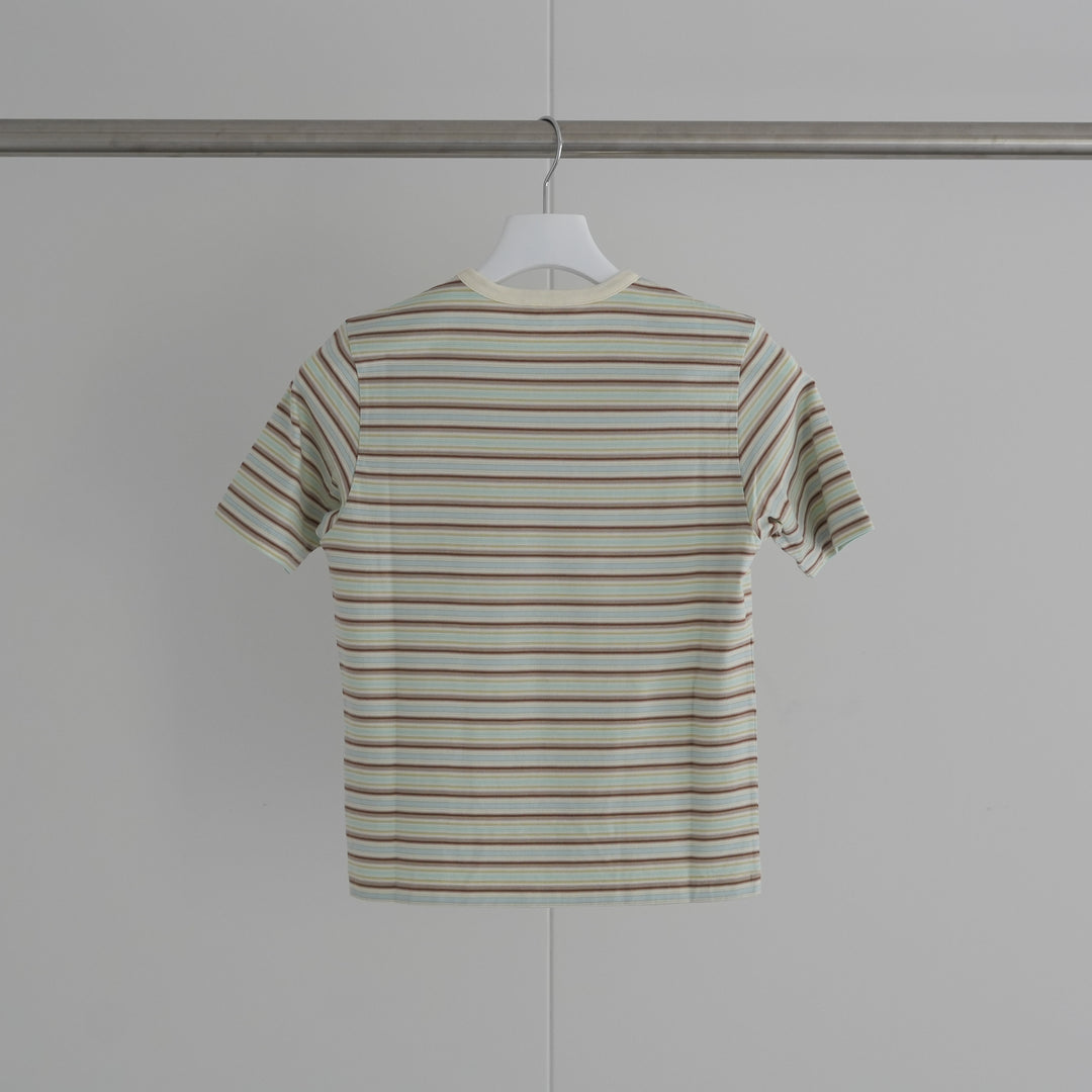 AURALEE GRADIENT STRIPE JERSEY TEE 