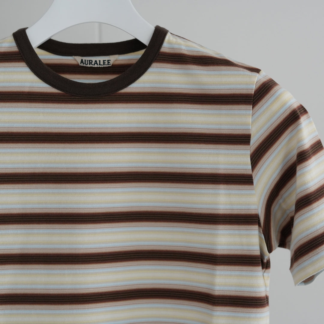 AURALEE GRADIENT STRIPE JERSEY TEE 