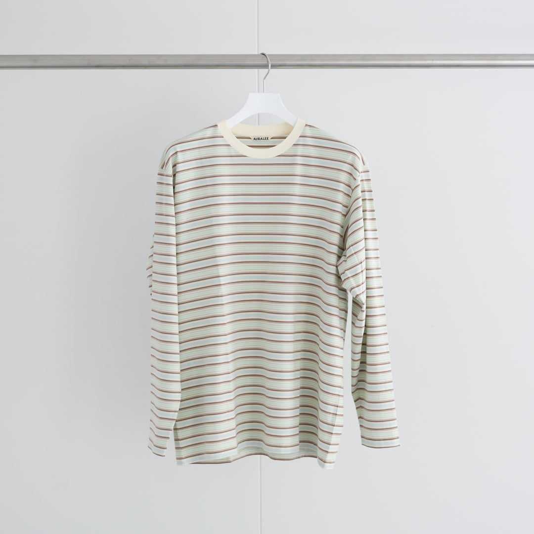 26SS】AURALEE GRADIENT STRIPE JERSEY L/S TEE 