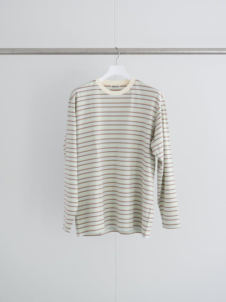 26SS】AURALEE GRADIENT STRIPE JERSEY L/S TEE 