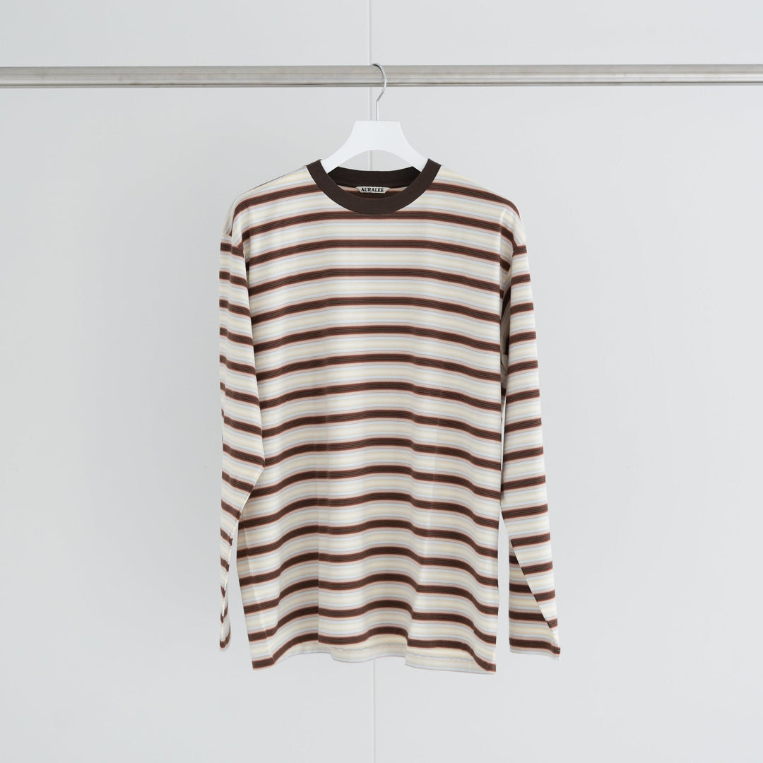 26SS】AURALEE GRADIENT STRIPE JERSEY L/S TEE 