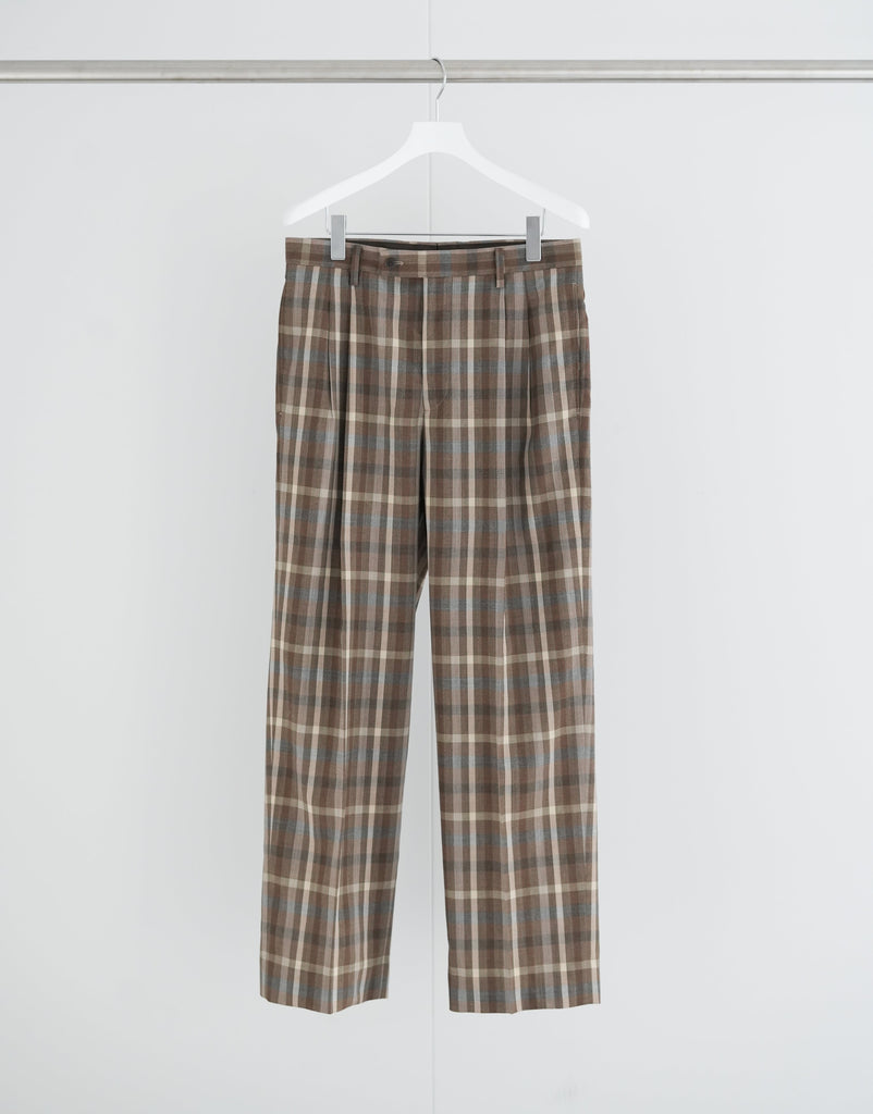 26SS】AURALEE SUPER FINE TROPICAL WOOL CHECK TWO-TUCK SLACKS