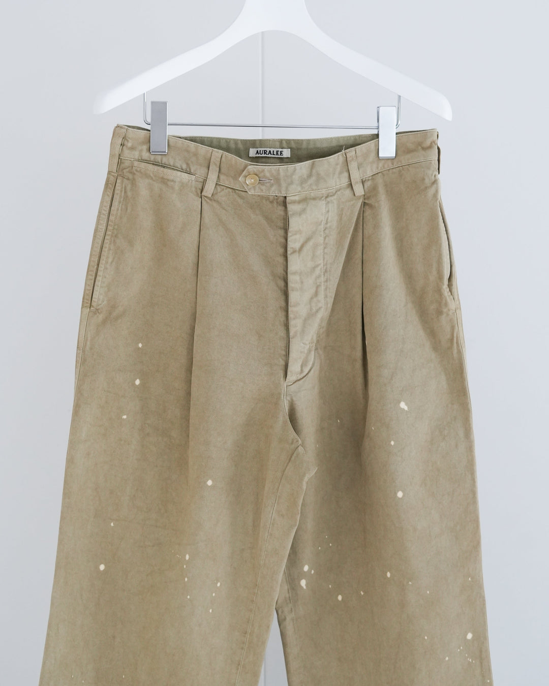 26SS】AURALEE GARMENT-DYED FINX LIGHT CHINO ONE-TUCK WIDE PANTS