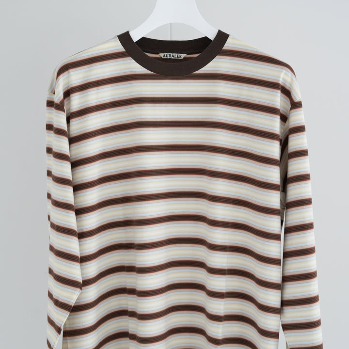 26SS】AURALEE GRADIENT STRIPE JERSEY L/S TEE 