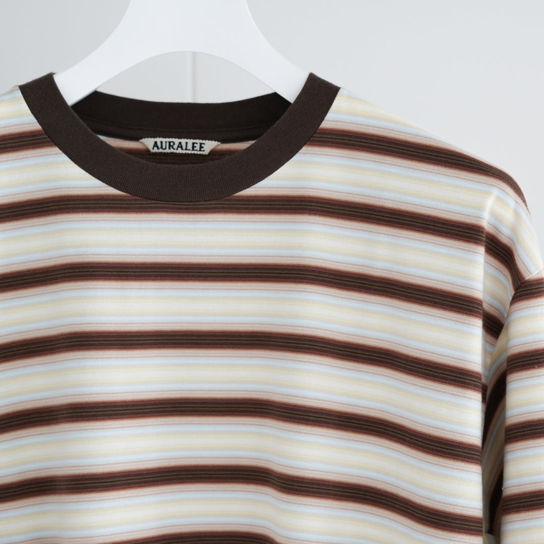 26SS】AURALEE GRADIENT STRIPE JERSEY L/S TEE 