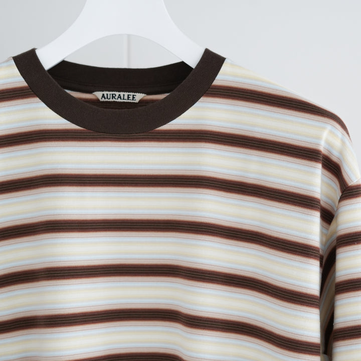 26SS】AURALEE GRADIENT STRIPE JERSEY L/S TEE 