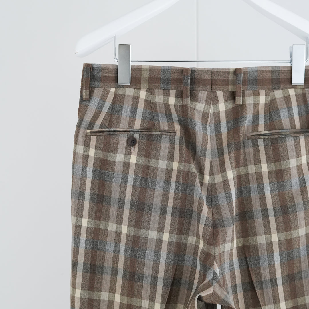 26SS】AURALEE SUPER FINE TROPICAL WOOL CHECK TWO-TUCK SLACKS