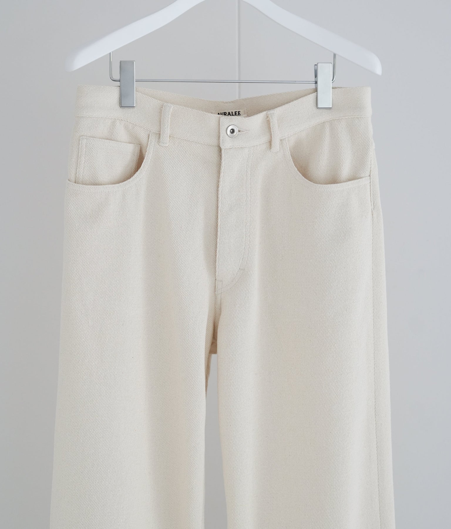 26SS】AURALEE SILK NEP DENIM 5P WIDE PANTS 