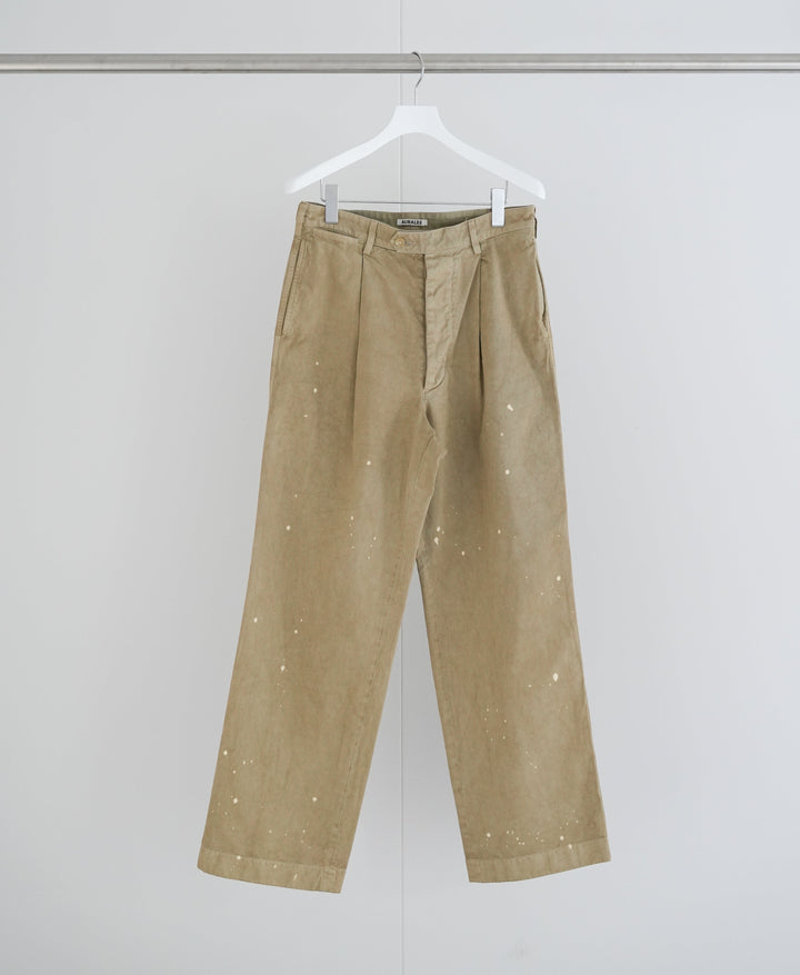 26SS】AURALEE GARMENT-DYED FINX LIGHT CHINO ONE-TUCK WIDE PANTS