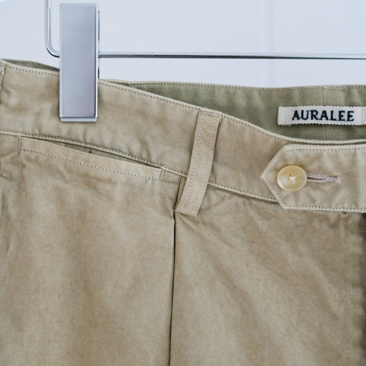 26SS】AURALEE GARMENT-DYED FINX LIGHT CHINO ONE-TUCK WIDE PANTS