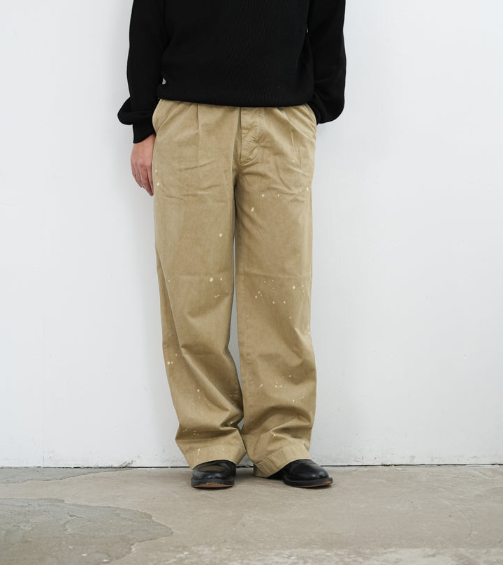 26SS】AURALEE GARMENT-DYED FINX LIGHT CHINO ONE-TUCK WIDE PANTS