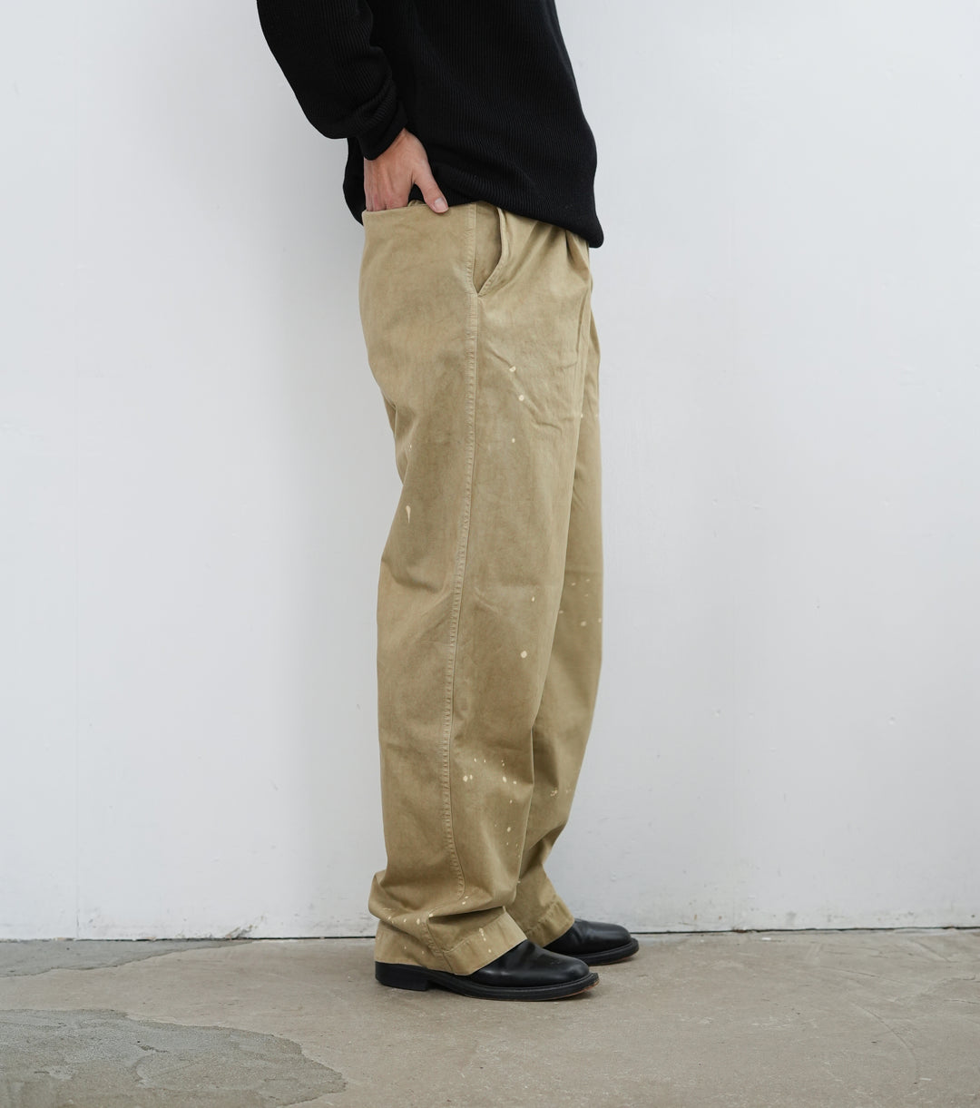 パンツ 26SS AURALEE CHINO ONETUCK WIDE PANTS 4 26SS】AURALEE GARMENT-DYED FINX LIGHT CHINO ONE-TUCK WIDE PANTS