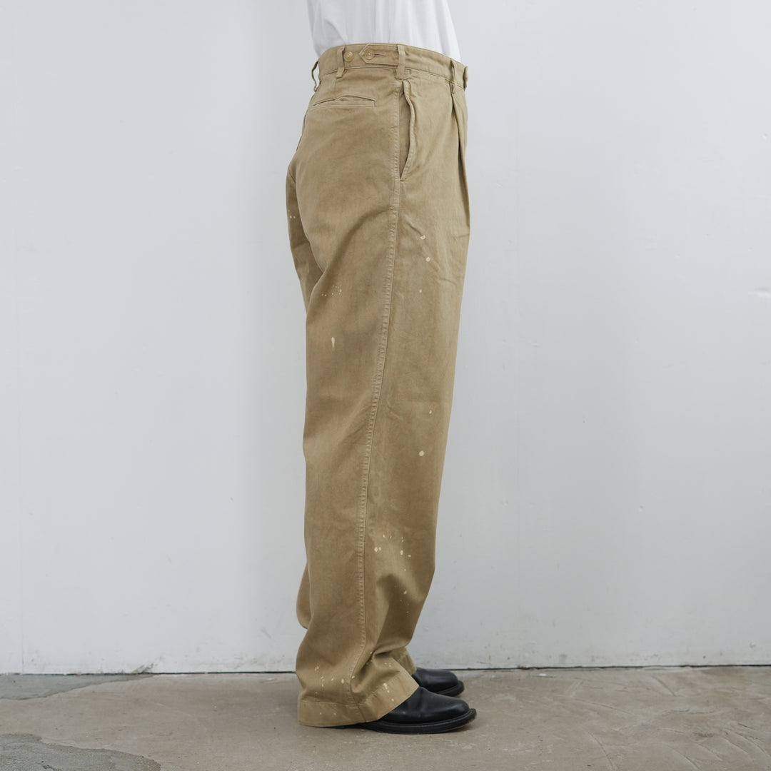 26SS】AURALEE GARMENT-DYED FINX LIGHT CHINO ONE-TUCK WIDE PANTS