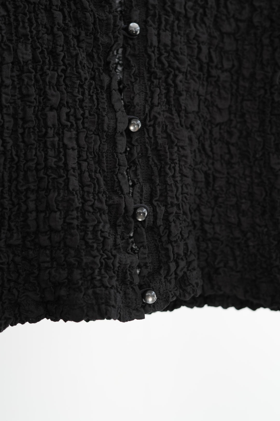 26SS】PHEENY Shrink Lace Cropped Shirt 