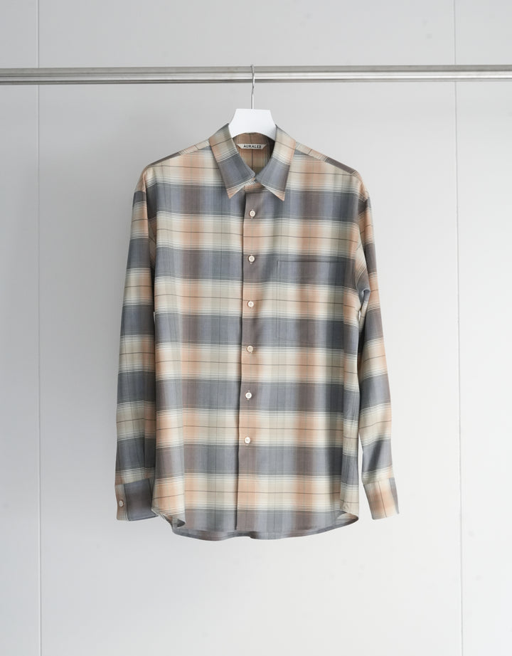 AURALEE 26ss WOOL CHECK SHIRT サイズ3 26SS】AURALEE SUPER LIGHT WOOL CHECK SHIRT