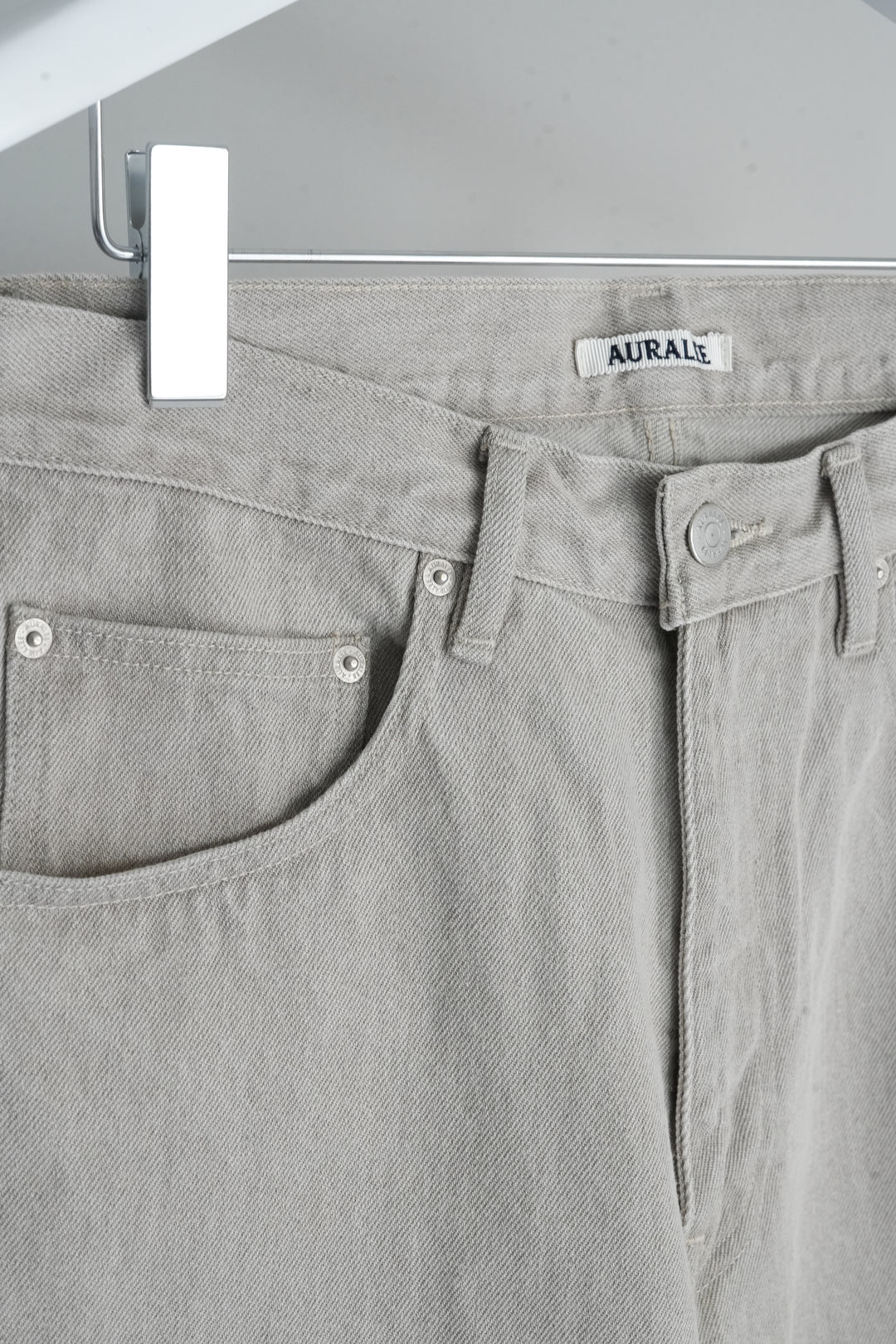 26SS】AURALEE FADED HARD TWIST BROWN DENIM WIDE PANTS 