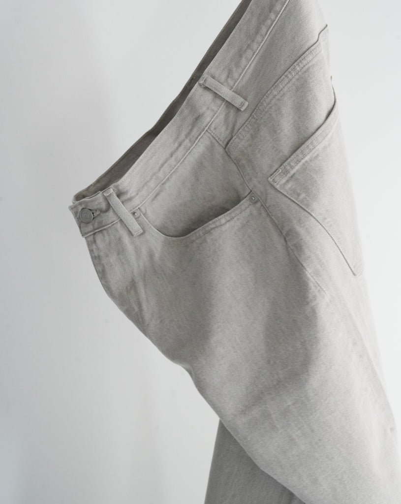 26SS】AURALEE FADED HARD TWIST BROWN DENIM WIDE PANTS 