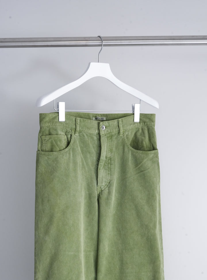 26SS】AURALEE GARMENT-DYED FINX CORDUROY 5P WIDE PANTS