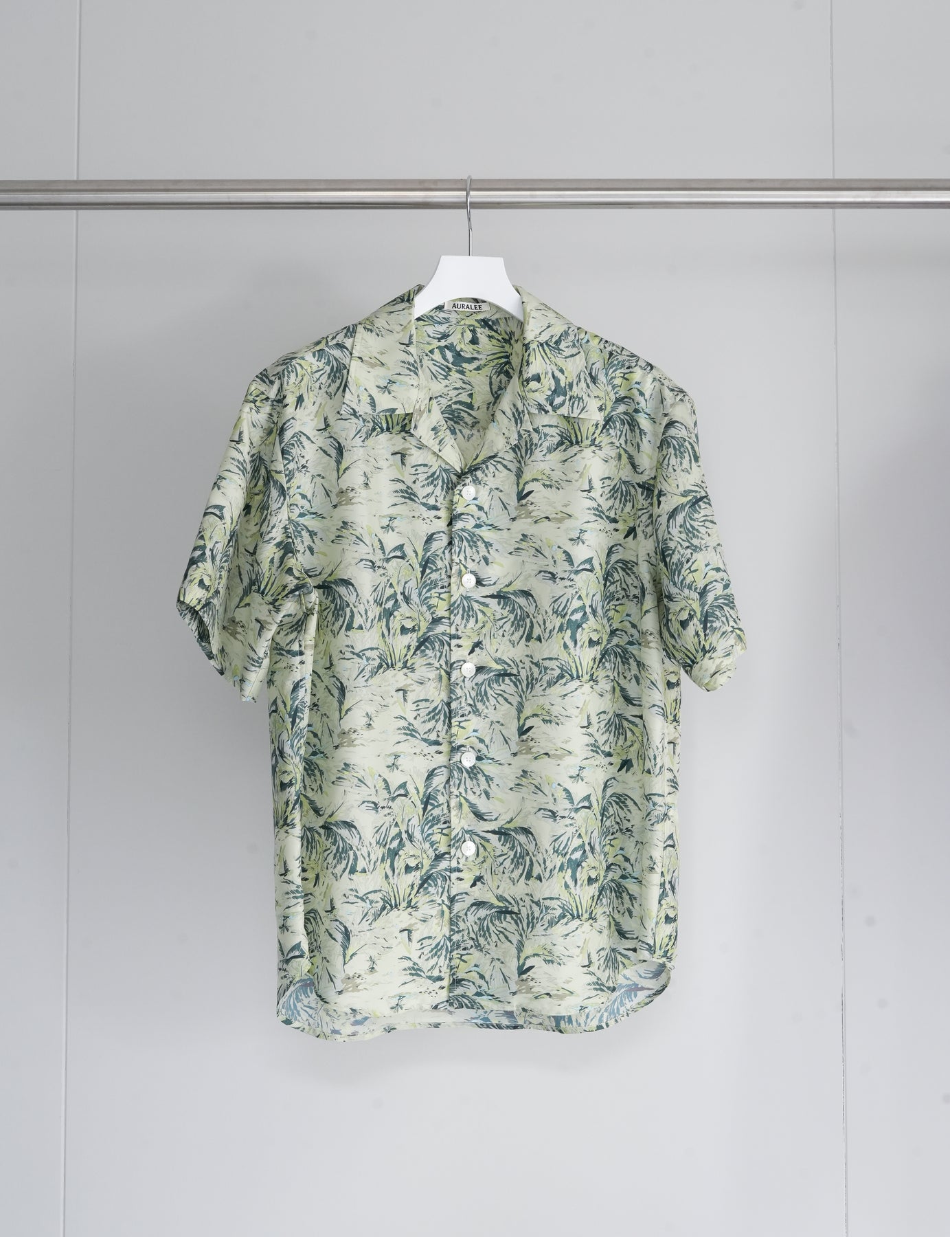 26SS】AURALEE PRINTED AIRY SILK HALF-SLEEVED SHIRT