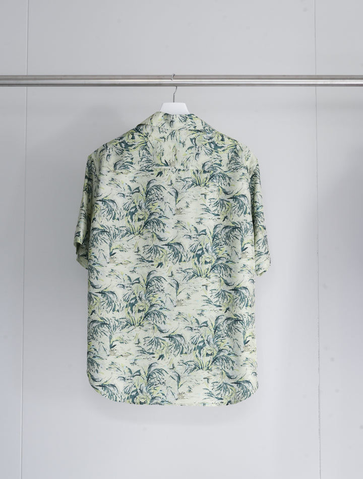 26SS】AURALEE PRINTED AIRY SILK HALF-SLEEVED SHIRT