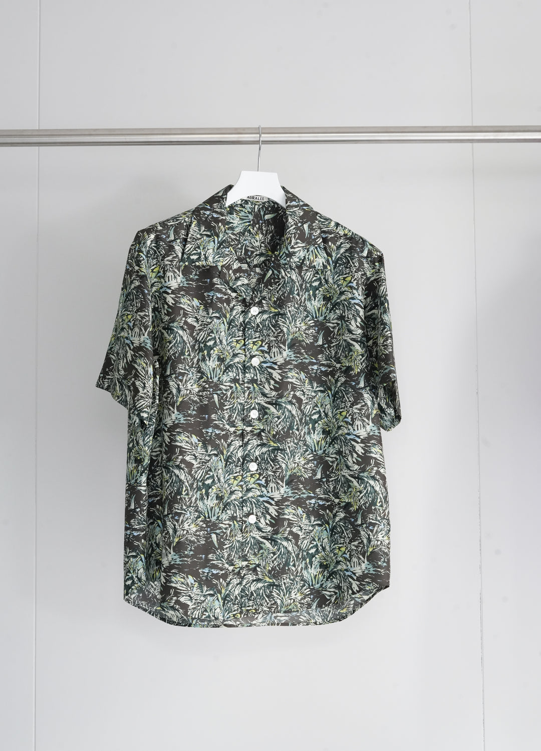 26SS】AURALEE PRINTED AIRY SILK HALF-SLEEVED SHIRT