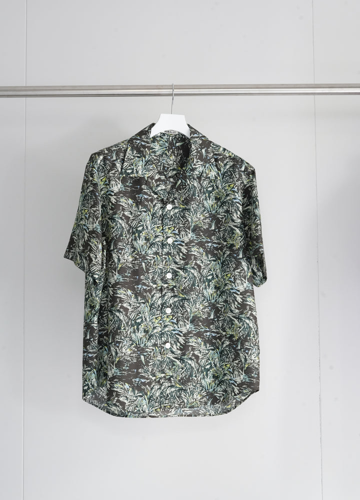 26SS】AURALEE PRINTED AIRY SILK HALF-SLEEVED SHIRT