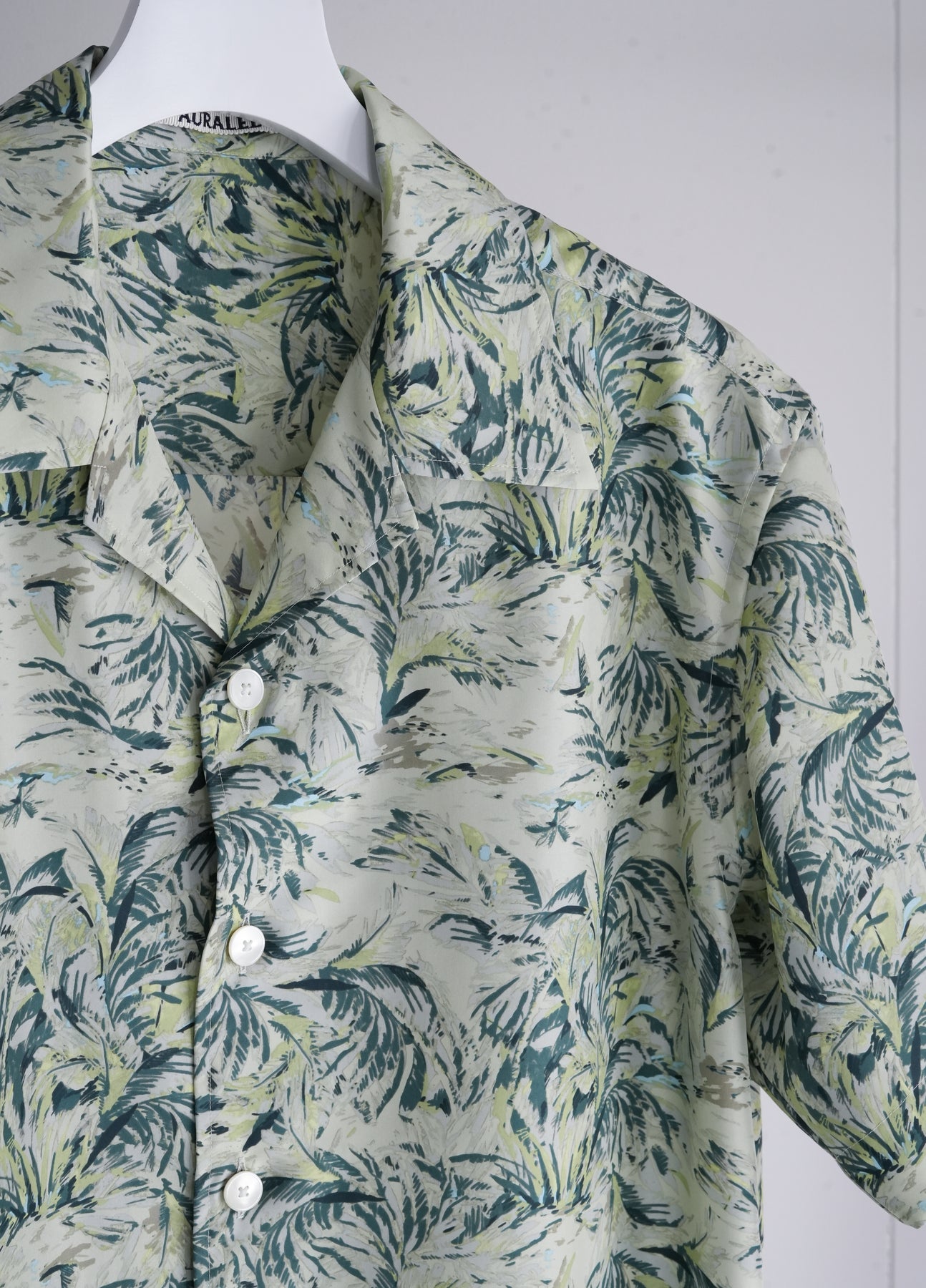 26SS】AURALEE PRINTED AIRY SILK HALF-SLEEVED SHIRT
