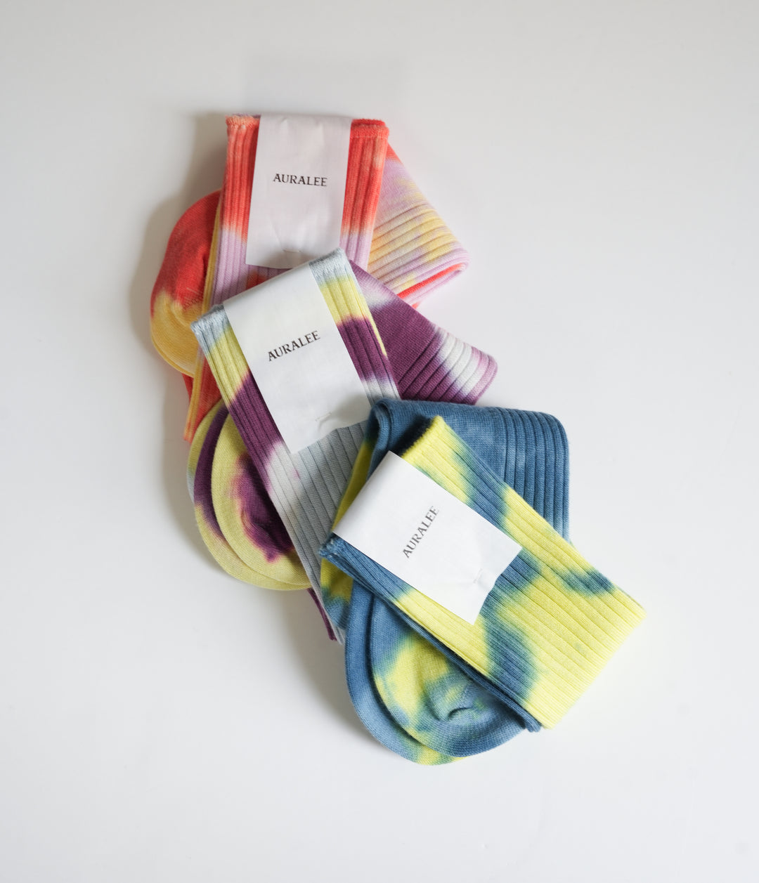26SS】AURALEE GIZA HIGH GAUGE TIE-DYE SOCKS