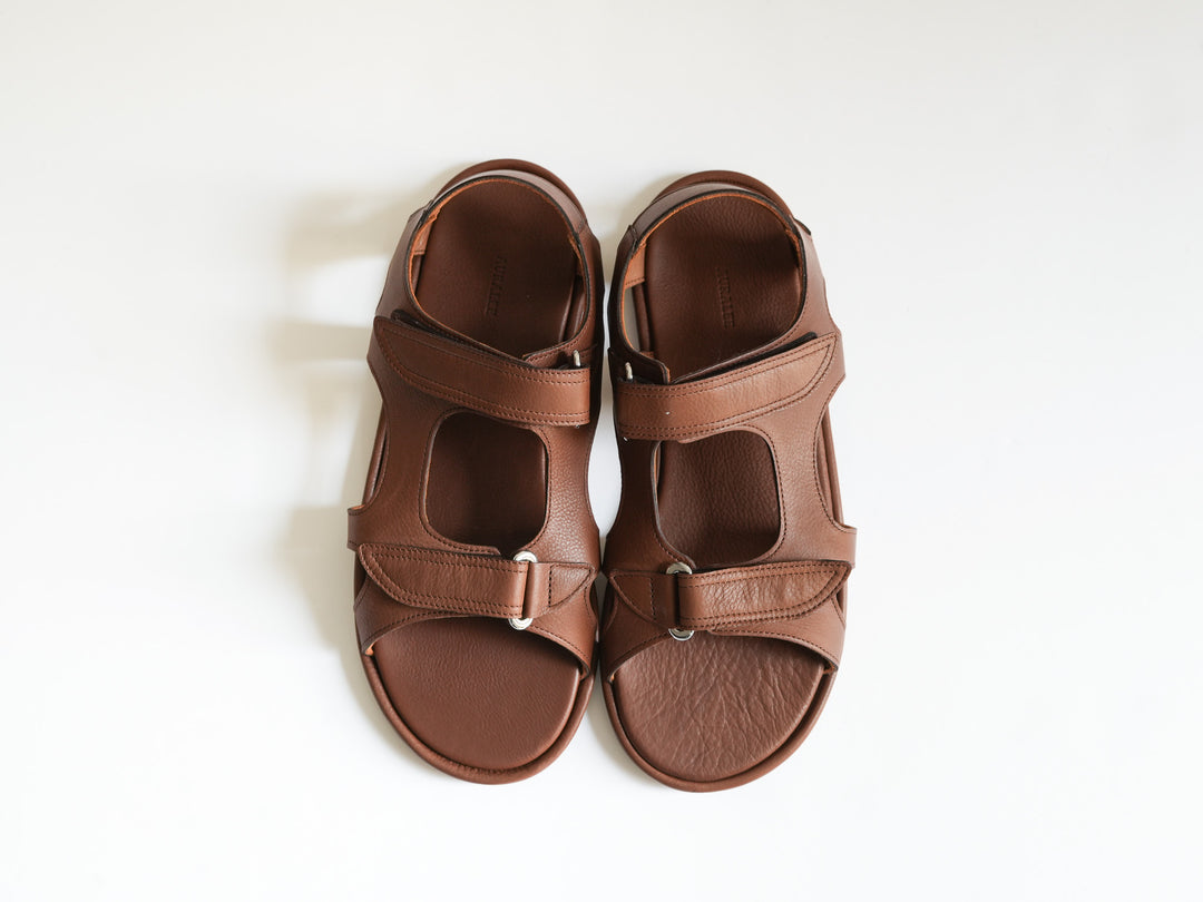 26SS】AURALEE SOFT LEATHER DOUBLE STRAP SANDALS 