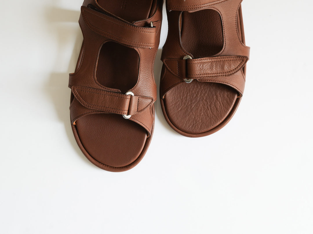 26SS】AURALEE SOFT LEATHER DOUBLE STRAP SANDALS 