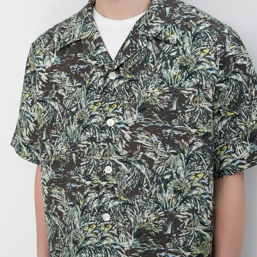 26SS】AURALEE PRINTED AIRY SILK HALF-SLEEVED SHIRT