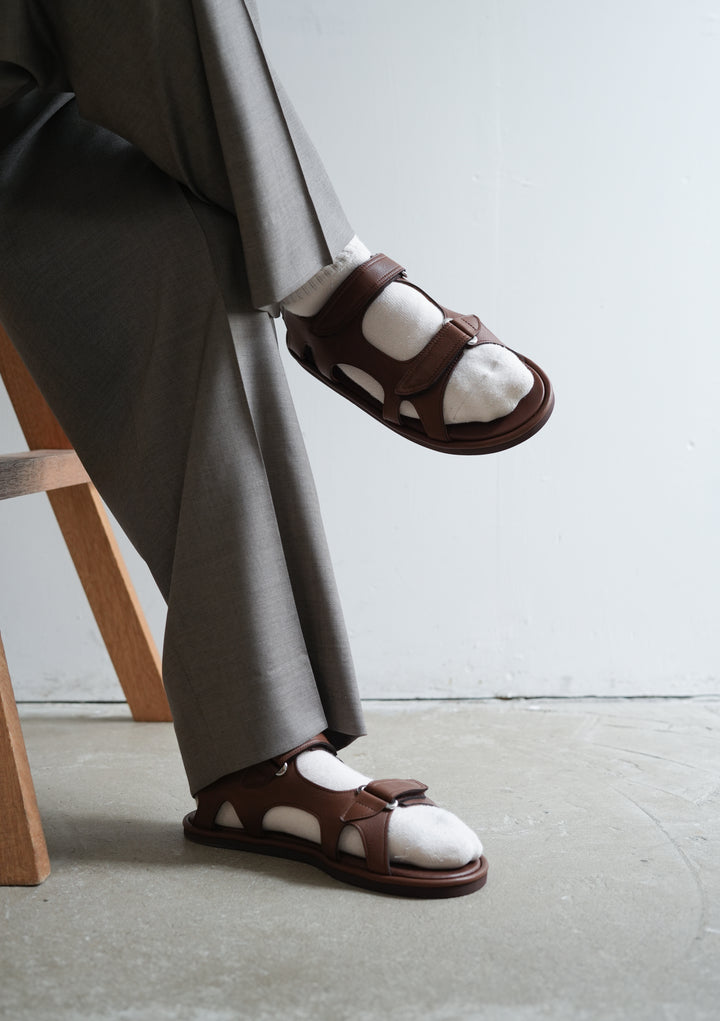AURALEE サンダル 26SS】AURALEE SOFT LEATHER DOUBLE STRAP SANDALS 