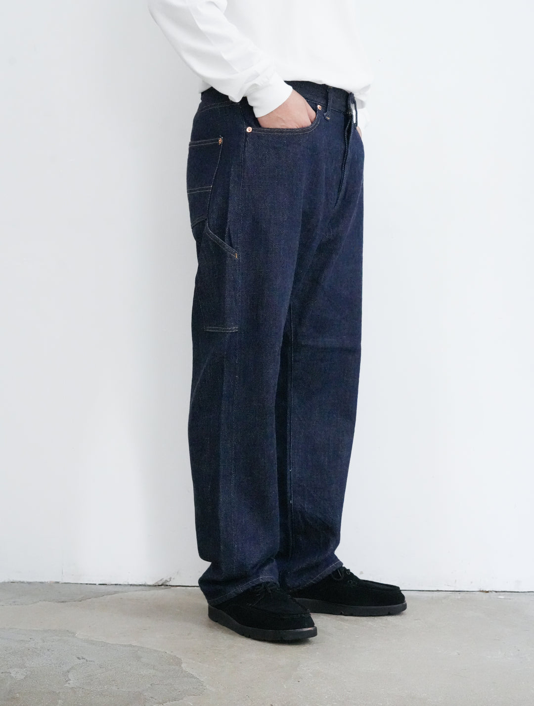 FOUNDOUR LOOSELY WOVEN DENIM WORK PANTS 