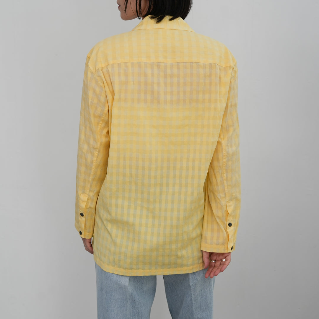 BISOWN COTTON HIDDEN CHECK SLEEPING SHIRTSJACKET 