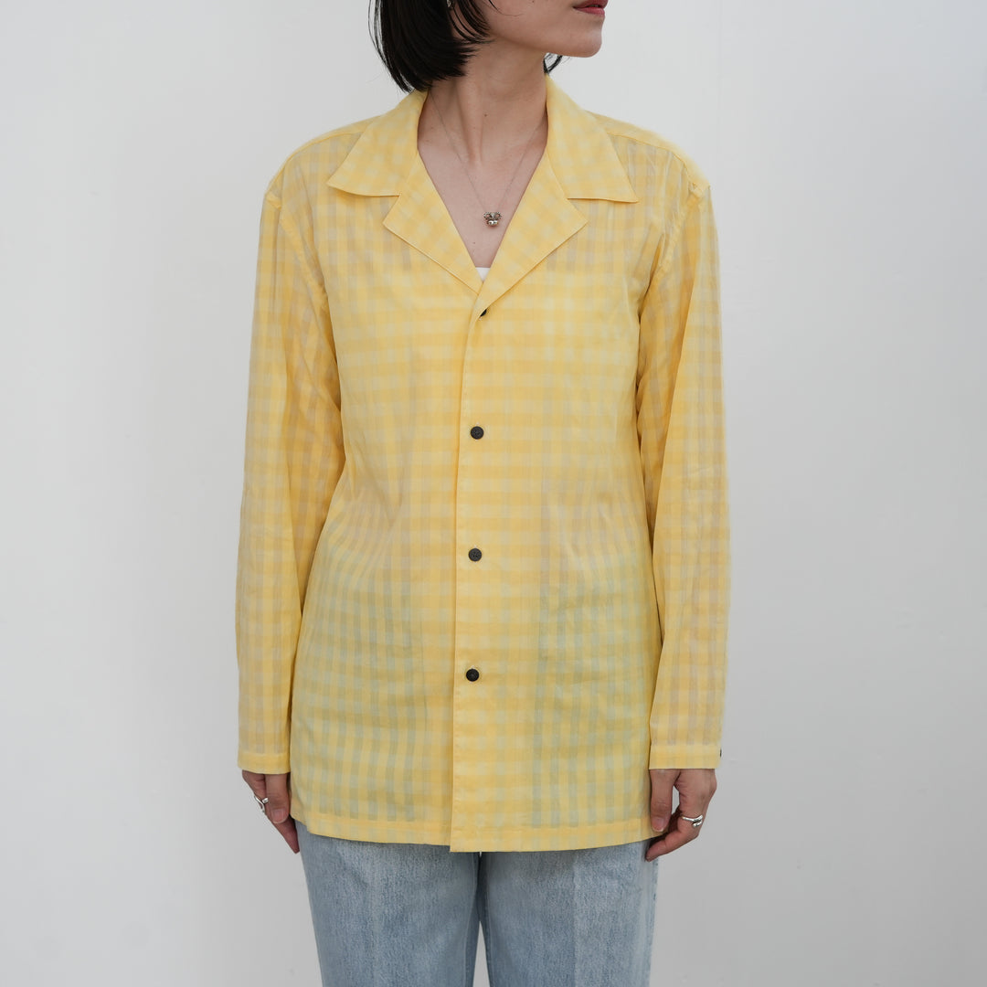 BISOWN COTTON HIDDEN CHECK SLEEPING SHIRTSJACKET 