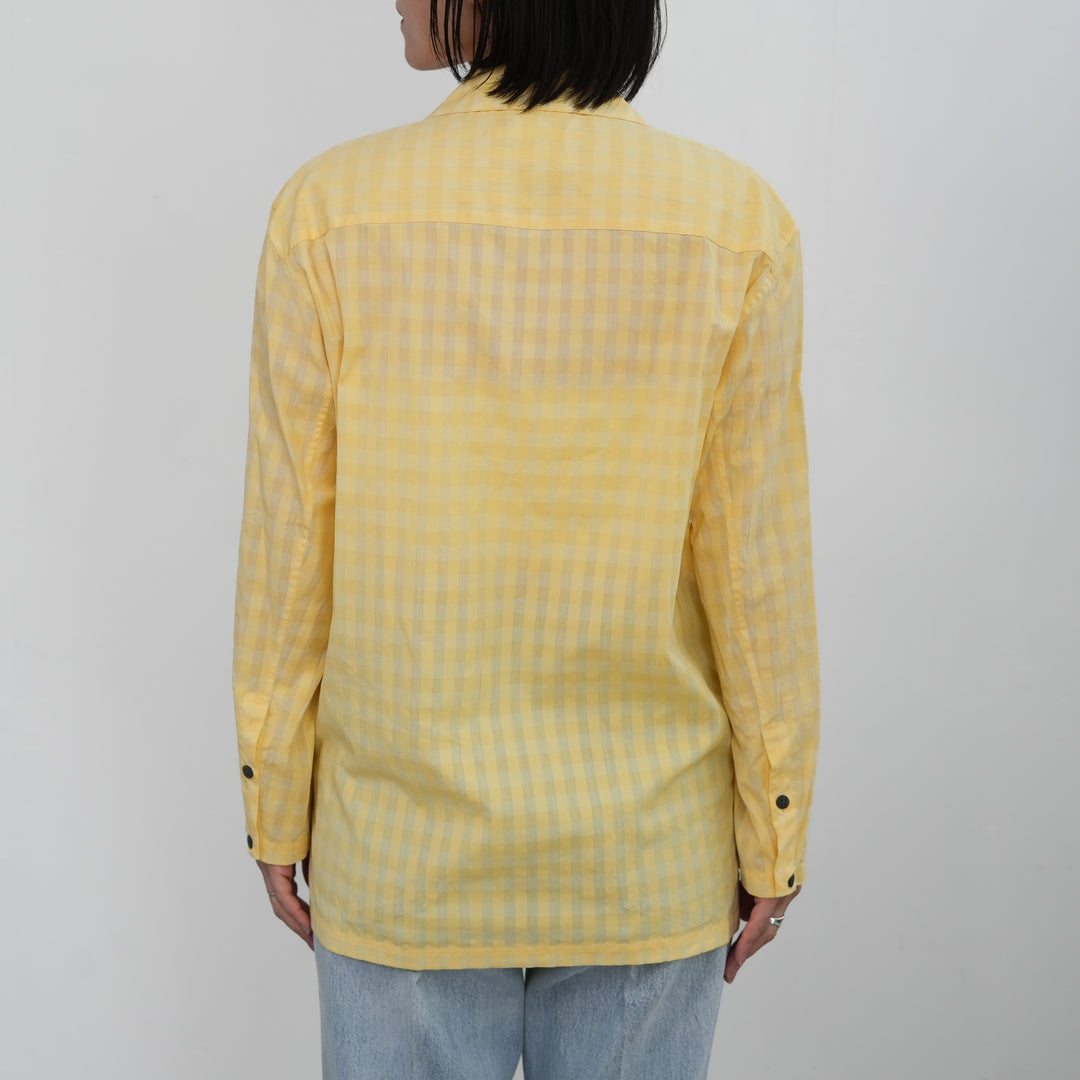 BISOWN COTTON HIDDEN CHECK SLEEPING SHIRTSJACKET 