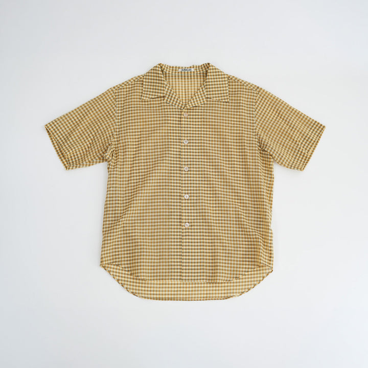 26SS】AURALEE AIRY LIGHT COTTON CHECK HALF SLEEVED SHIRT