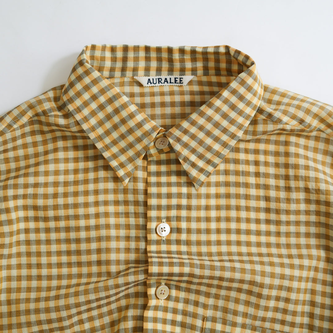 26SS】AURALEE AIRY LIGHT COTTON CHECK BIG SHIRT