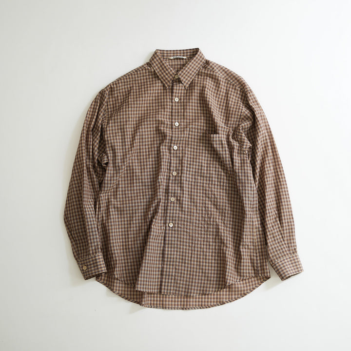 26SS】AURALEE AIRY LIGHT COTTON CHECK BIG SHIRT