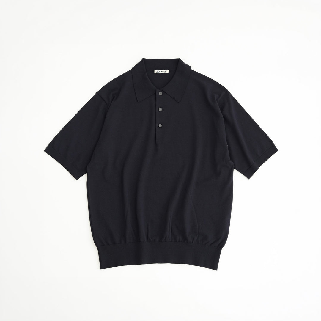 26SS】AURALEE GIZA HIGH GAUGE KNIT POLO 