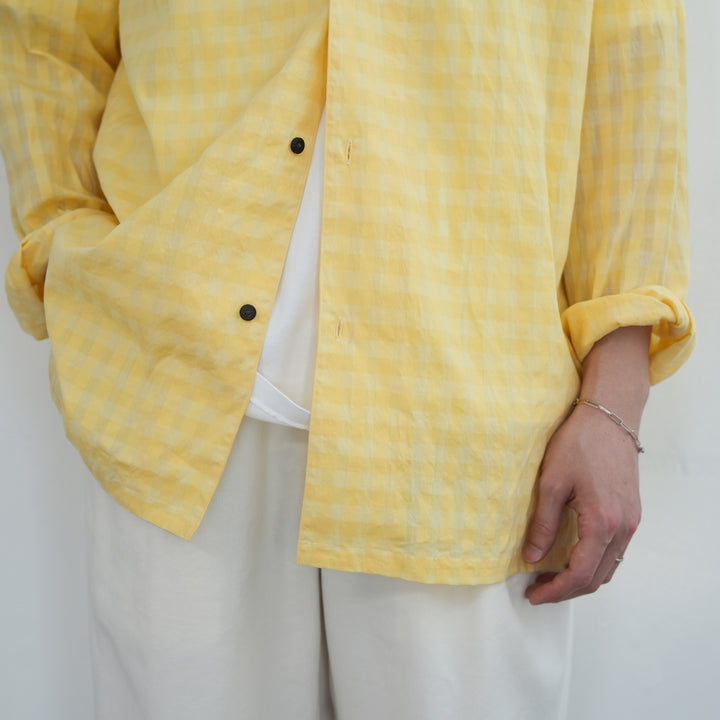 26SS】BISOWN COTTON HIDDEN CHECK SLEEPING SHIRTSJACKET – Chum!