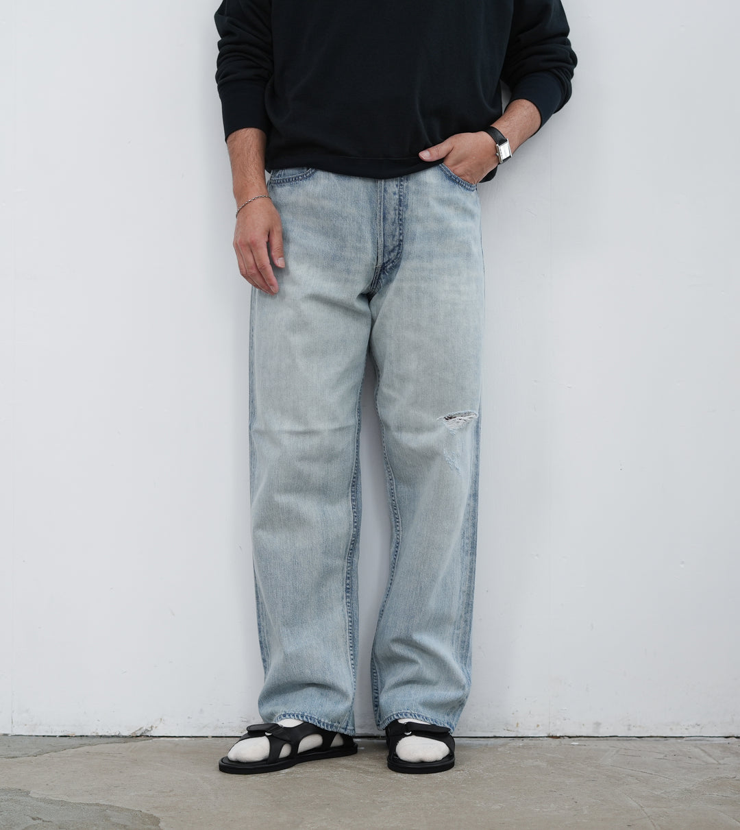 26SS】AURALEE FADED SELVEDGE LIGHT DENIM WIDE PANTS – Chum!