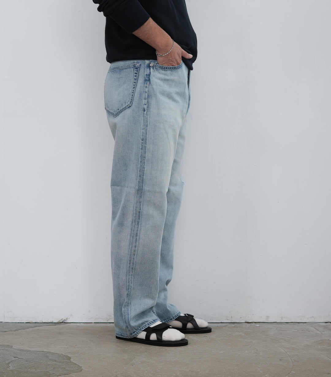 26SS】AURALEE FADED SELVEDGE LIGHT DENIM WIDE PANTS – Chum!