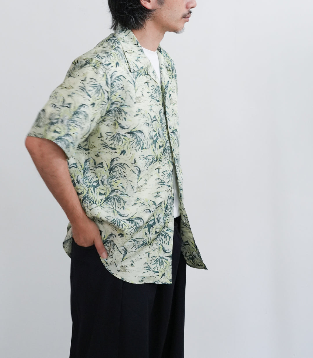 26SS】AURALEE PRINTED AIRY SILK HALF-SLEEVED SHIRT