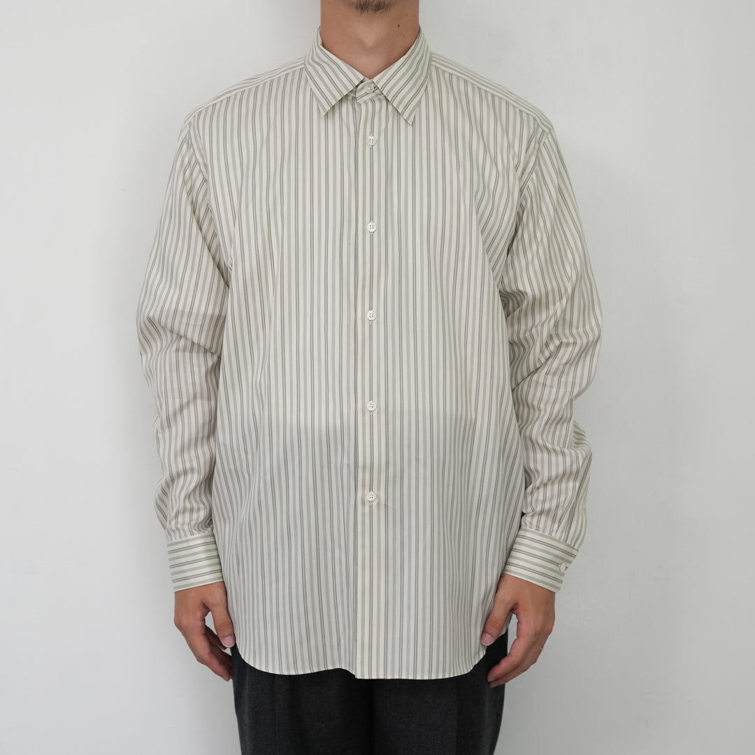 26AW】AURALEE COTTON SILK STRIPE SHIRT