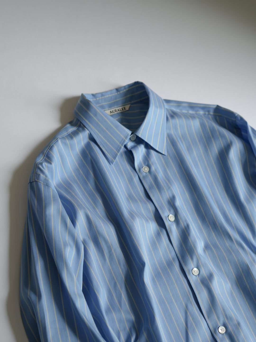 26AW】AURALEE COTTON SILK STRIPE SHIRT