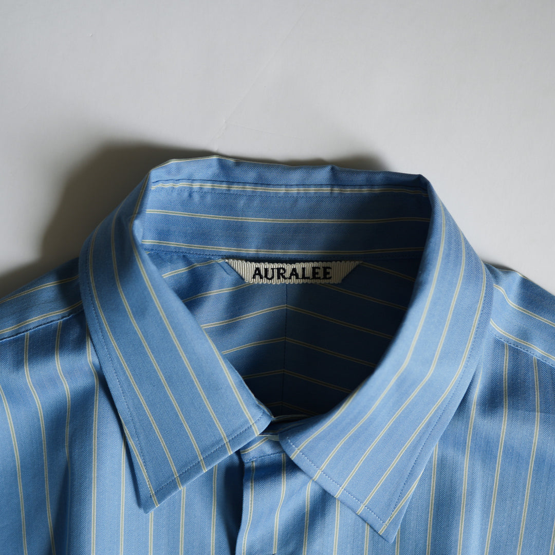 26AW】AURALEE COTTON SILK STRIPE SHIRT